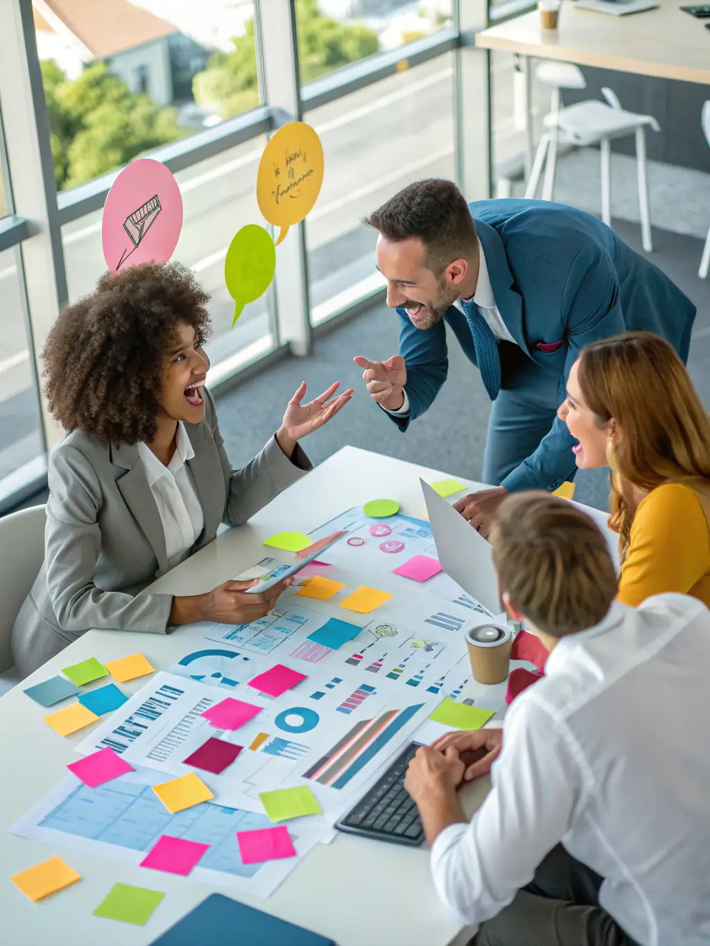 A vibrant and engaging image of a group workshop, with participants actively involved in activities and discussions, guided by a facilitator.