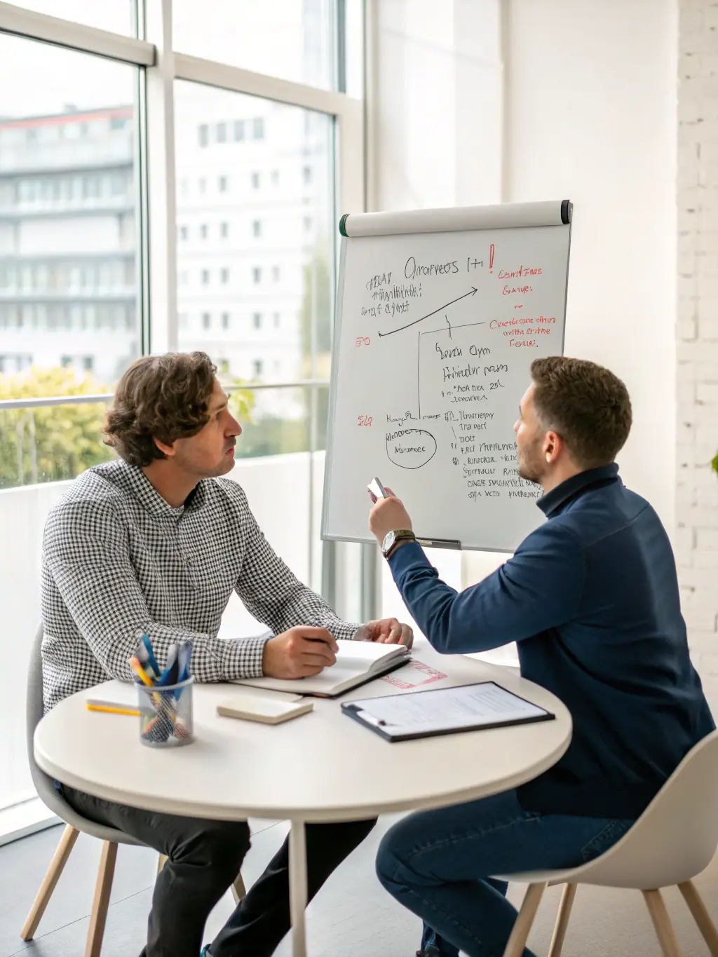 A warm and inviting image of a coach and client engaged in a one-on-one coaching session, fostering a sense of trust and collaboration.